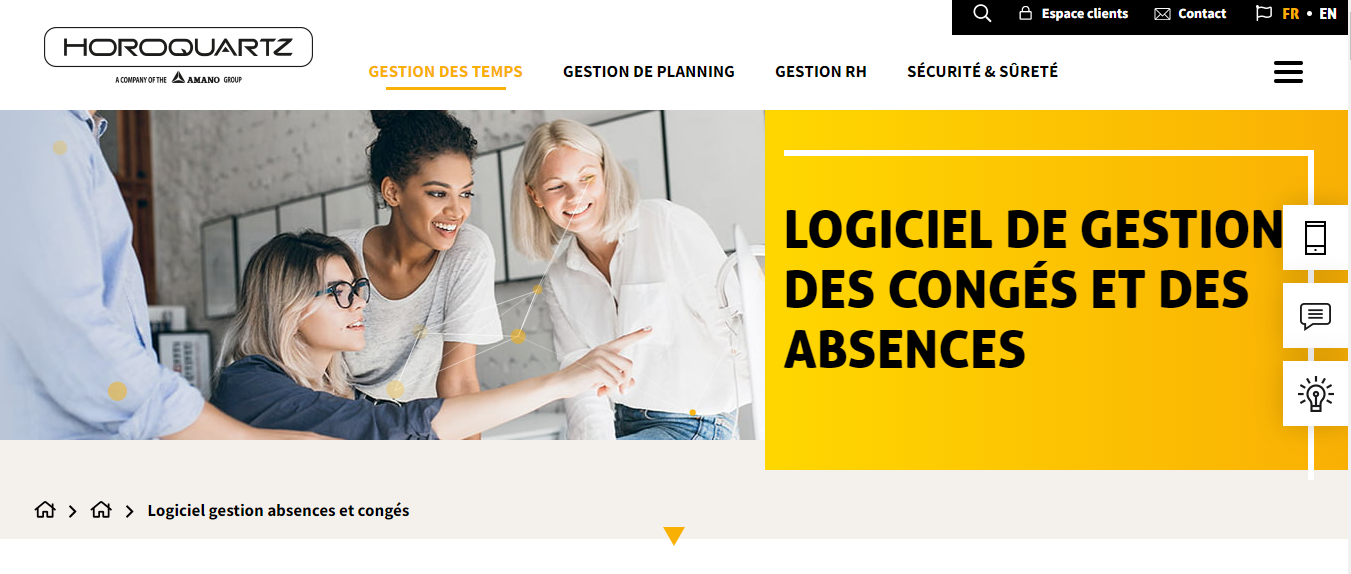 Horoquartz - meilleurs logiciels de gestion des congés et absences