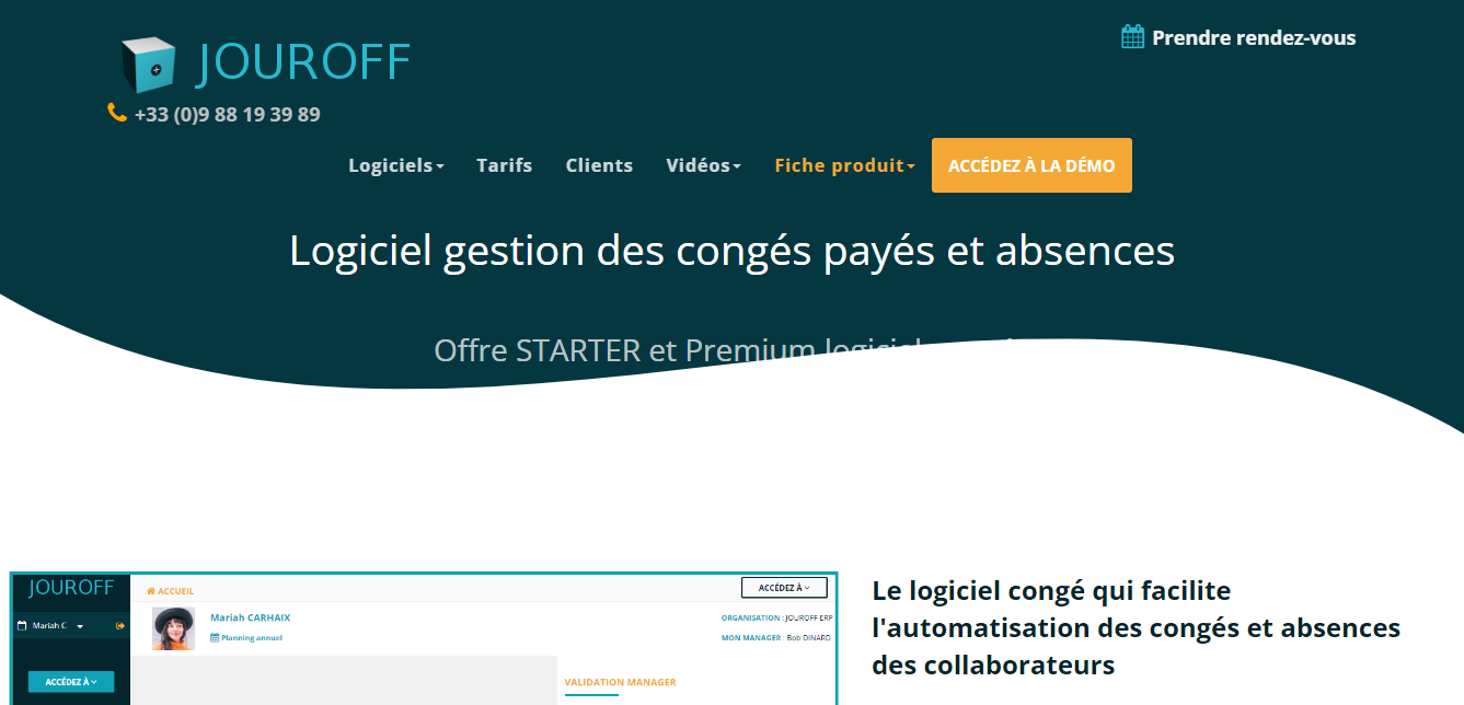 Jouroff - meilleurs logiciels de gestion des congés et absences