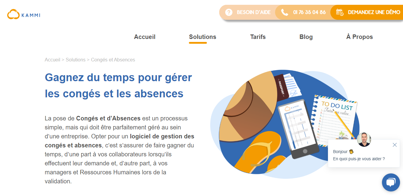 Kammi - meilleurs logiciels de gestion des congés et absences