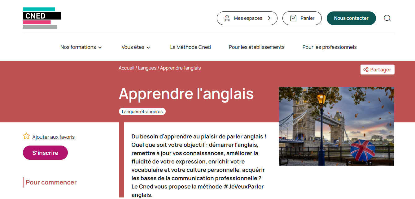 CNED - Cours d’anglais pour adulte