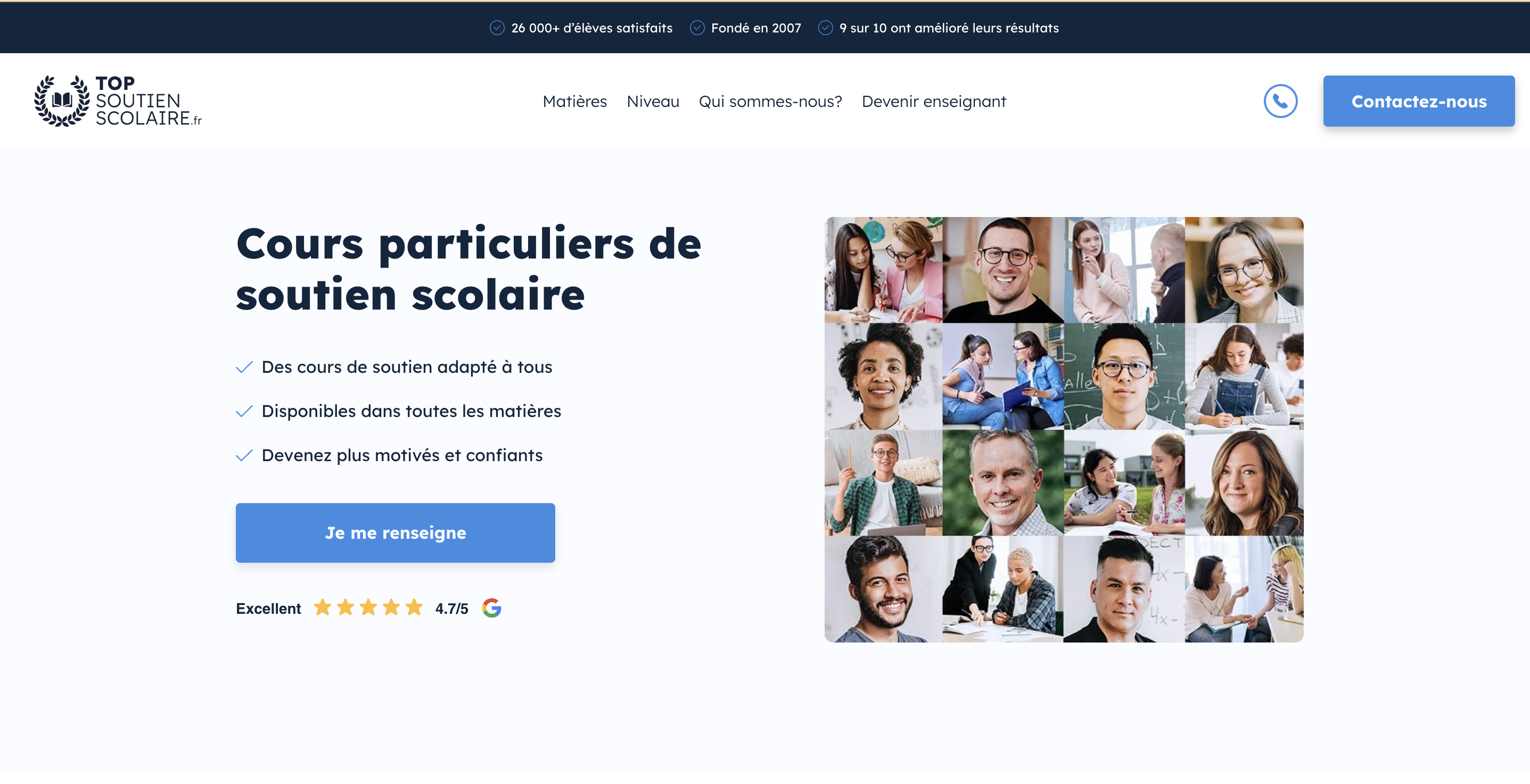 top soutien scolaire